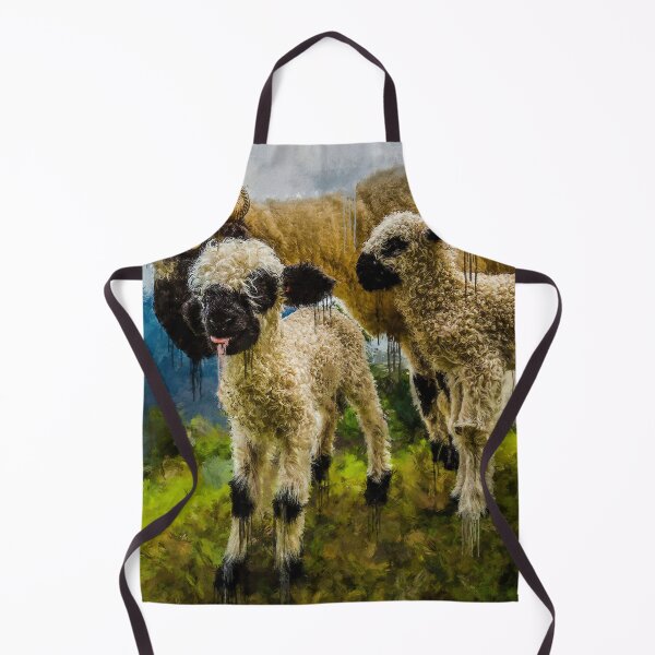 Item preview, Swiss Valais Blacknose Sheep family, Cute farm animal, Walliser Schwarznasenschaf, Fluffy sheep designed and sold by Trendymotion.