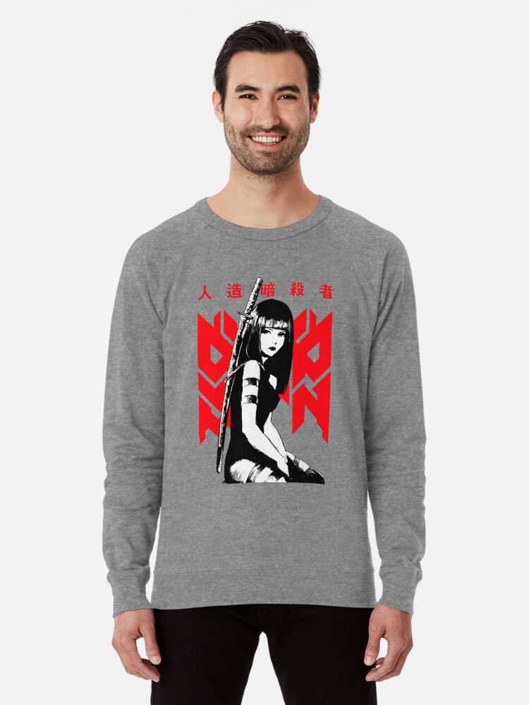 Samurai Cyberpunk Girl Urban Streetwear Lightweight Sweatshirt