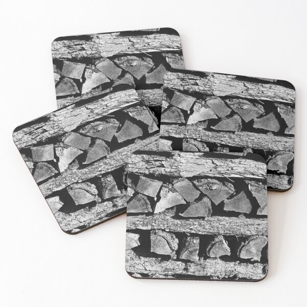 Item preview, Pile of wood in black and white designed and sold by PausePapote.