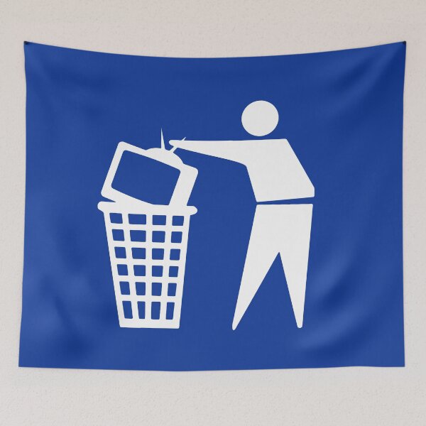 Item preview, Fake News, Trash the TV, Television in Trashcan Stop watching the news designed and sold by ArtOfRebellion.
