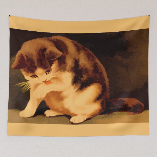 Item preview, Brown and beige kitten painting designed and sold by aapshop.