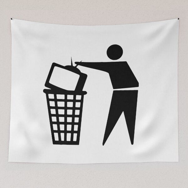Item preview, Fake News, Trash the TV, Television in Trash can Stop watching the news designed and sold by ArtOfRebellion.