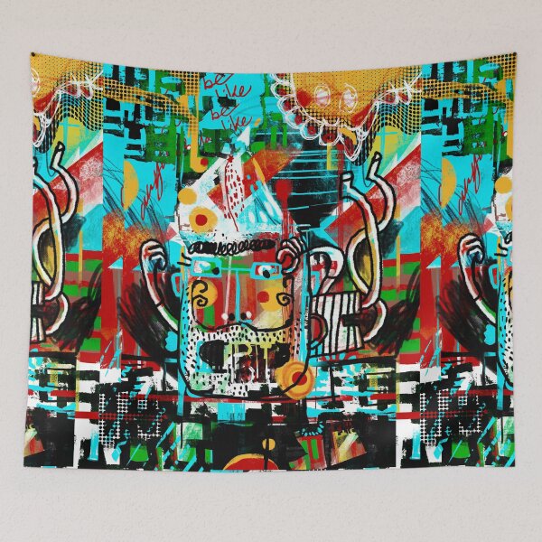 Item preview, Grungy cool bearded guy. Abstract graffiti painting designed and sold by GreissDesign.