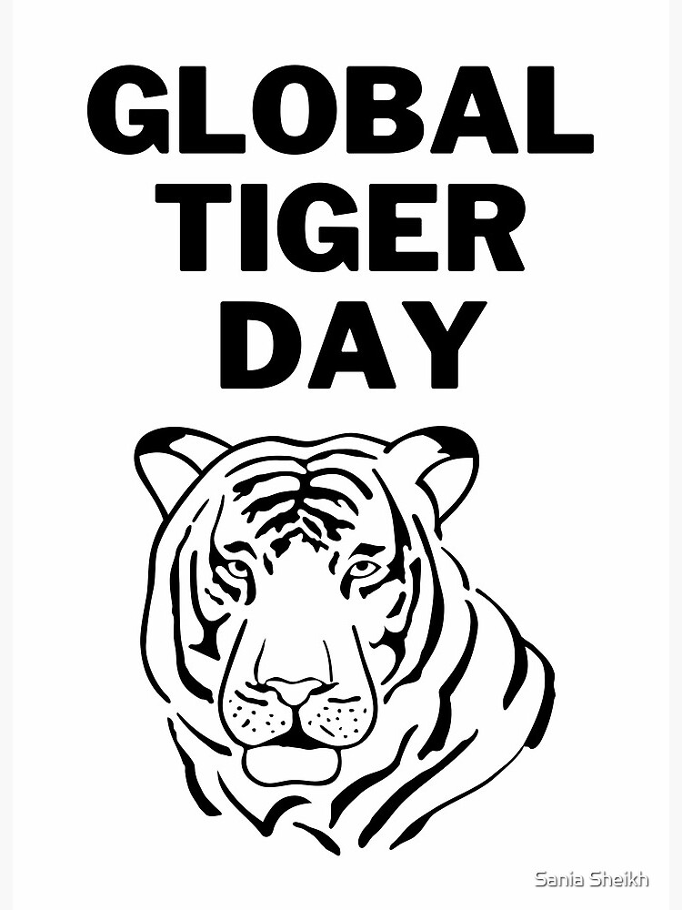 International tiger day template design with line art of tiger 25300747  Vector Art at Vecteezy