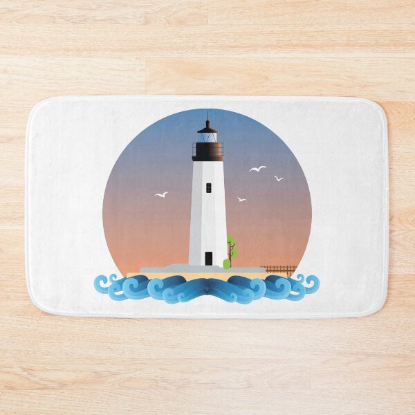 Item preview, New Point Comfort Lighthouse - Flat Design designed and sold by canossagraphics.