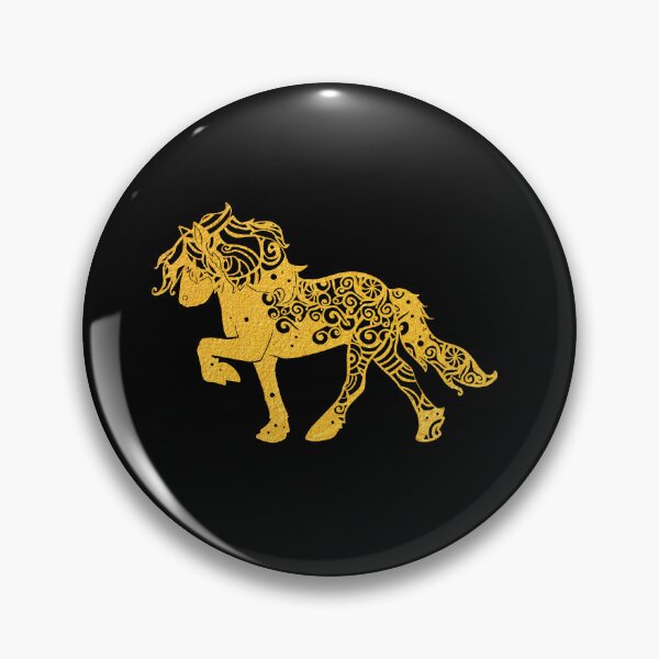Item preview, Icelandic Horse Pony Gold Papercut Mandala Art designed and sold by hign.