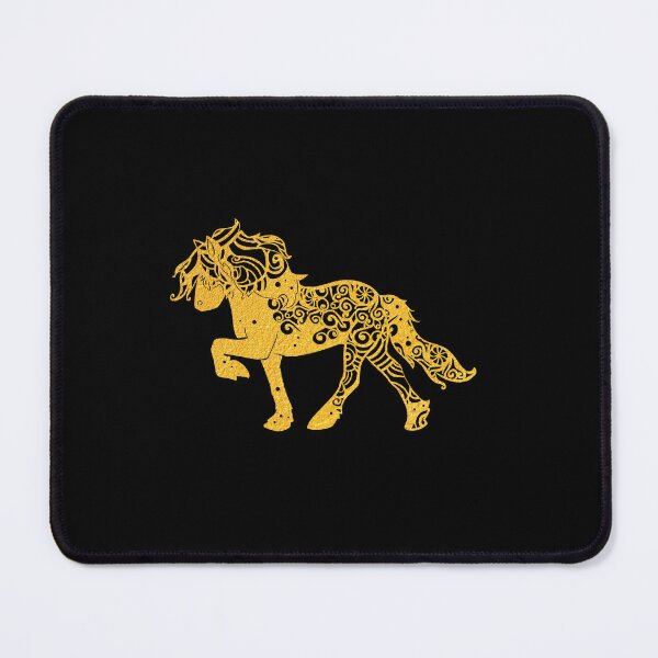 Item preview, Icelandic Horse Pony Gold Papercut Mandala Art designed and sold by hign.
