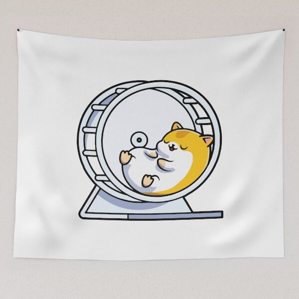 Item preview, Cute Hamster Sleeping In Wheel designed and sold by FerrenSmall.