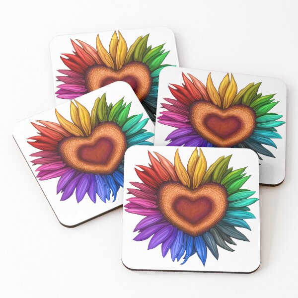 Item preview, Pride LGBT+ Sunflower Heart Love is Love designed and sold by CassWArt.