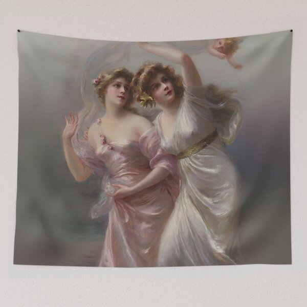 Item preview, Love's Messengers by Edouard Bisson Art Print of Vintage Art,Beautiful Women Mythic Mythological Angel designed and sold by TeeARTHY.