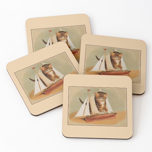 Artikelvorschau, Nettes viktorianisches Kätzchen, Holzspielzeugboot entworfen und verkauft von aapshop.