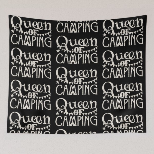 Item preview, Distressed Style Queen Of Camping Fun Camping Design designed and sold by TrulyEpoque.