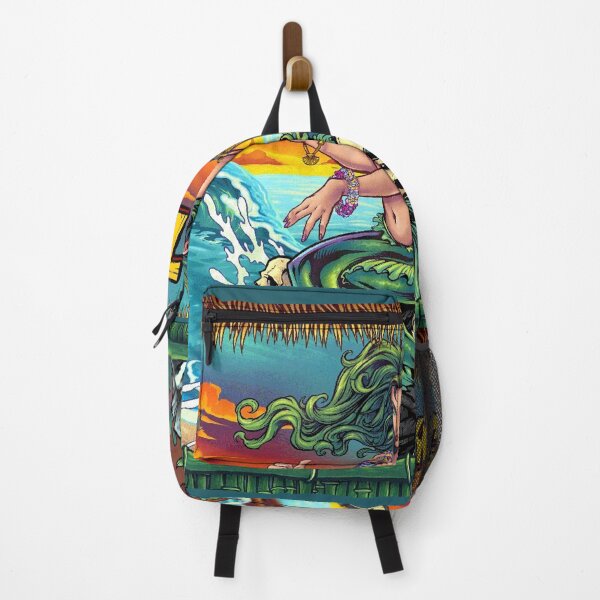 Item preview, The murals and t-shirts featured loads of mermaids, Poseidon, tiki totems, flying sea turtles, and surfing parrots designed and sold by iratsaimaseshop.