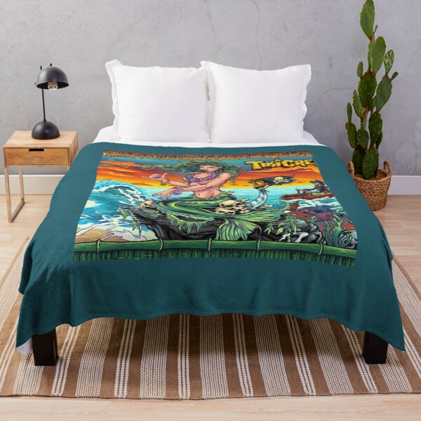 Item preview, The murals and t-shirts featured loads of mermaids, Poseidon, tiki totems, flying sea turtles, and surfing parrots designed and sold by iratsaimaseshop.