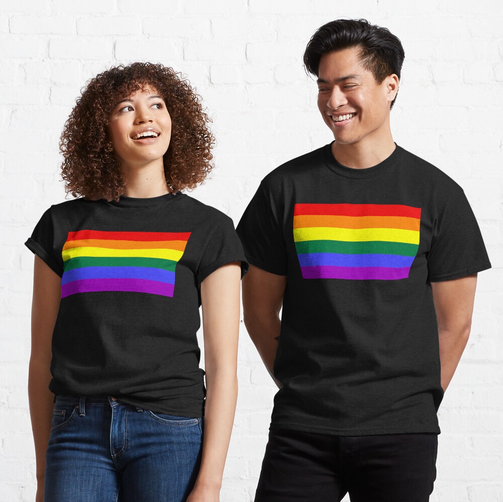 Rainbow Pride Flag (black background) Classic T-Shirt