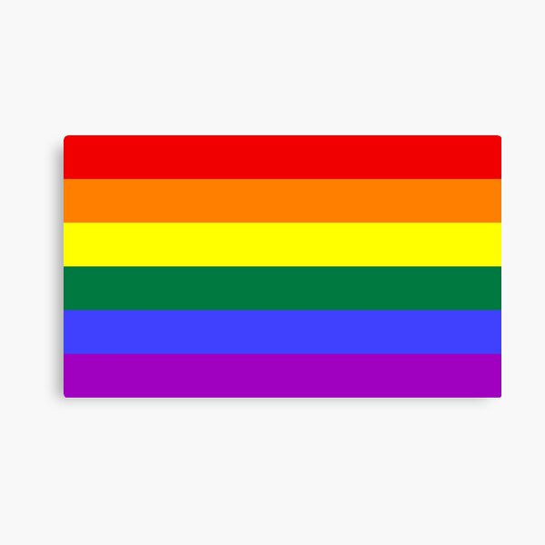"Rainbow Pride Flag (black background)" Canvas Print for Sale by Gay