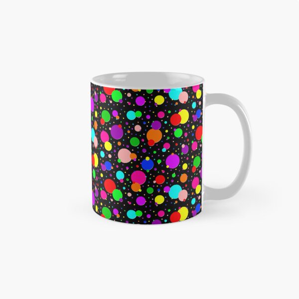 Item preview, Multi Size Rainbow Polka Dots on a Black Background, Large Sized Repeating Pattern designed and sold by Nicolette Olivier.
