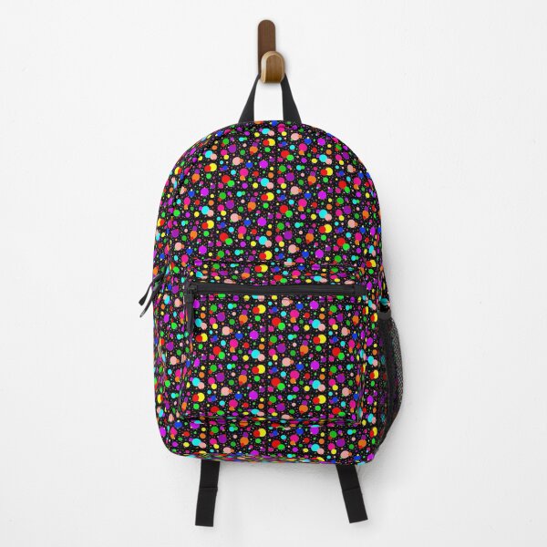 Item preview, Multi Size Rainbow Polka Dots on a Black Background, Large Sized Repeating Pattern designed and sold by Nicolette Olivier.