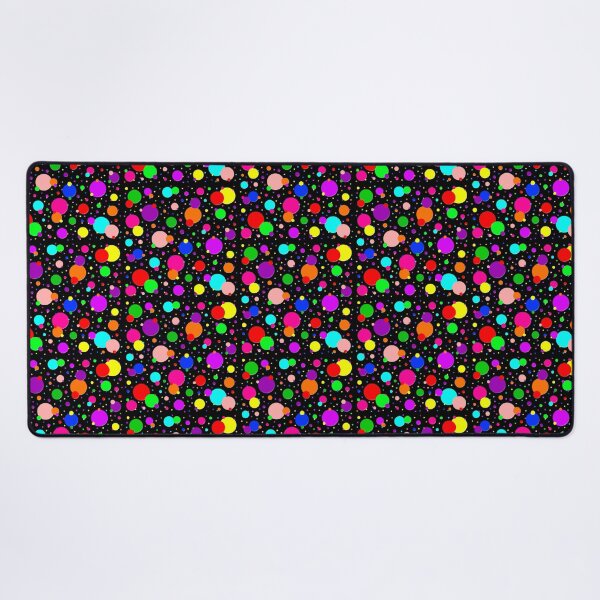 Item preview, Multi Size Rainbow Polka Dots on a Black Background, Large Sized Repeating Pattern designed and sold by Nicolette Olivier.