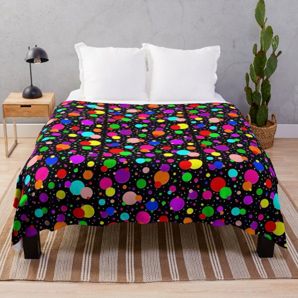 Item preview, Multi Size Rainbow Polka Dots on a Black Background, Large Sized Repeating Pattern designed and sold by Nicolette Olivier.