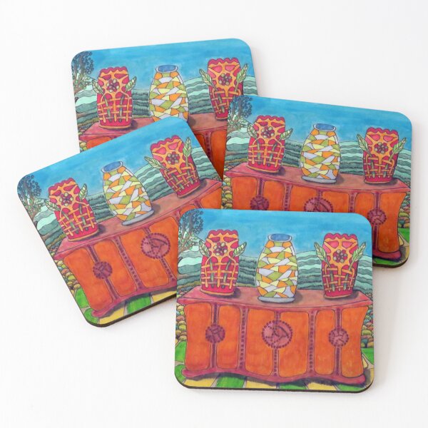 Item preview, 638 - THREE VASES - DAVE EDWARDS - MIXED MEDIA - 2022 designed and sold by BLYTHART.
