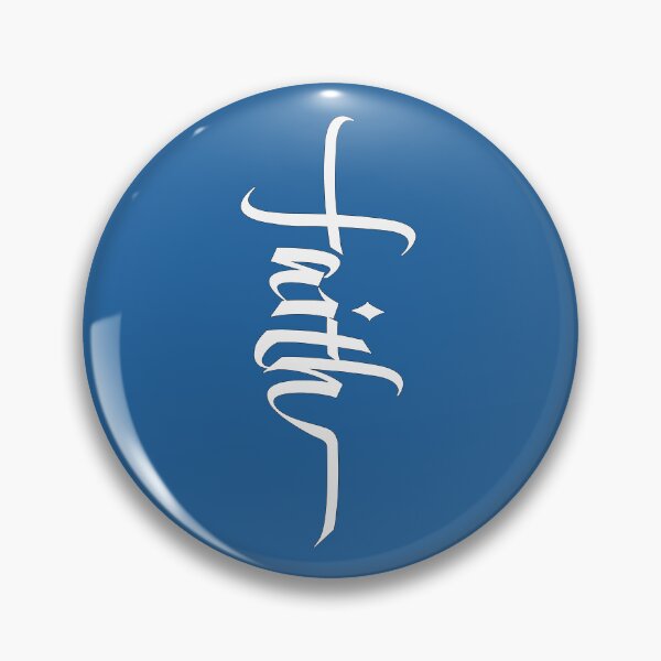 Item preview, White Cross of Faith, Calligraphy - skydiver blue designed and sold by AbideApparel.
