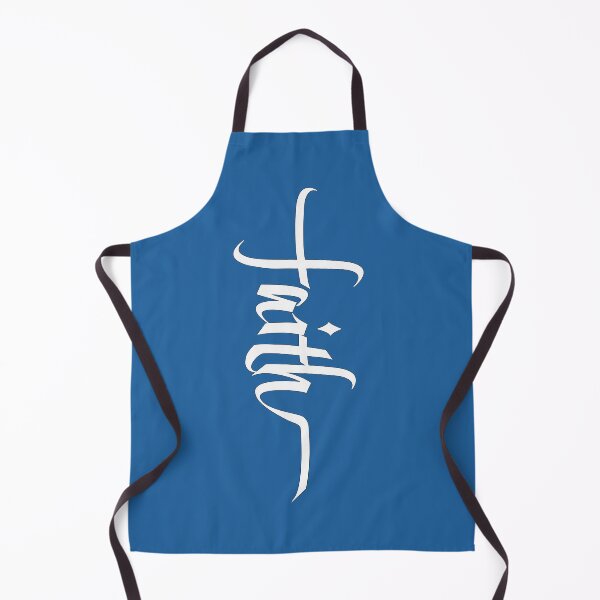 Item preview, White Cross of Faith, Calligraphy - skydiver blue designed and sold by AbideApparel.