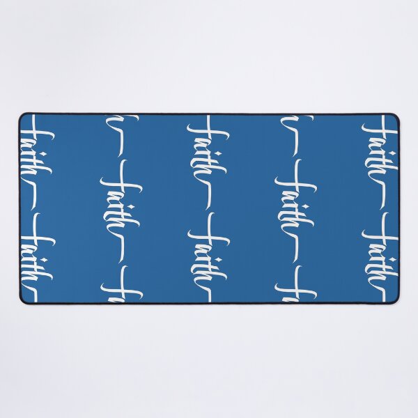 Item preview, White Cross of Faith, Calligraphy - skydiver blue designed and sold by AbideApparel.