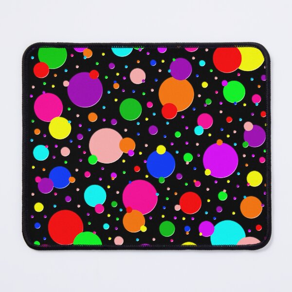 Item preview, Multi Size Rainbow Polka Dots on a Black Background, Large Sized Non-Repeating Image designed and sold by Nicolette Olivier.
