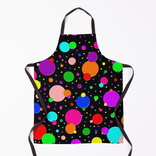 Item preview, Multi Size Rainbow Polka Dots on a Black Background, Large Sized Non-Repeating Image designed and sold by Nicolette Olivier.