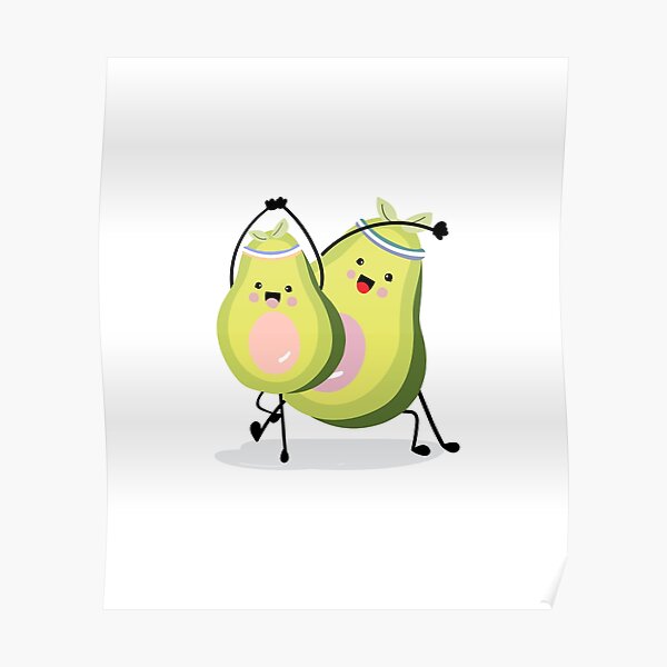 Cute Avocado Poster For Sale By Artazame Redbubble