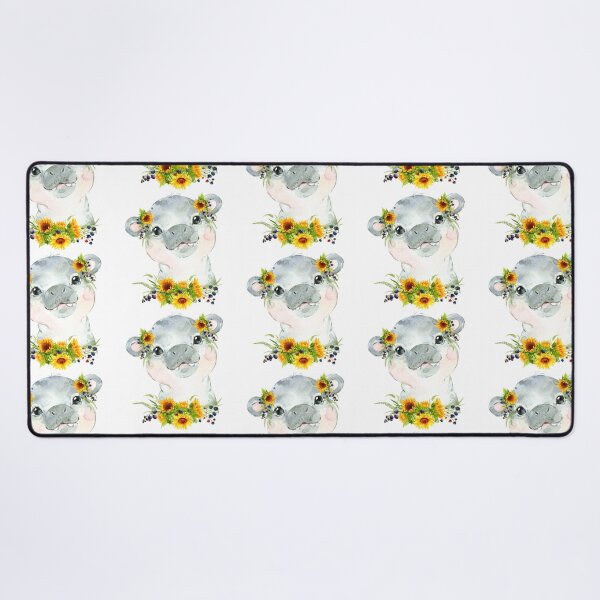 Item preview, Baby Hippo with Yellow Floral Sunflowers  designed and sold by Paulele.