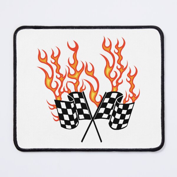 Item preview, Racing flag with flames designed and sold by PepaAnaRB.