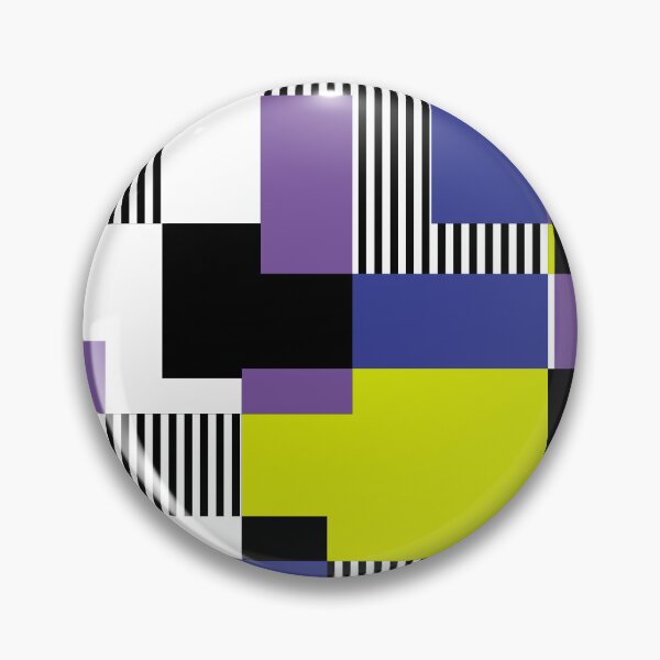 Item preview, Mid-Century Modern Squares and Stripes Purple, Blue, Mustard Yellow, Black, White designed and sold by QuestingPixel.