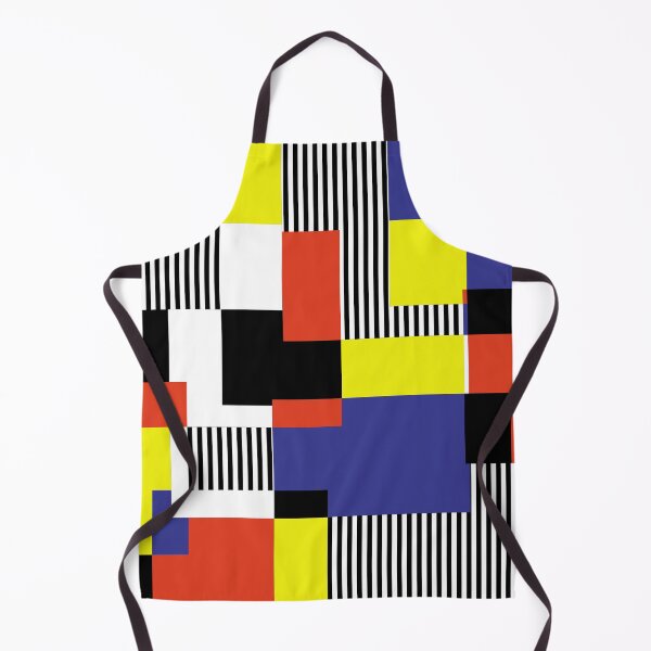 Item preview, Mid-Century Modern Squares and Stripes Red, Blue, Yellow, Black, White designed and sold by QuestingPixel.