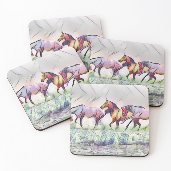 Item preview, Watercolor Horses in Pastel designed and sold by No1Equestrian.