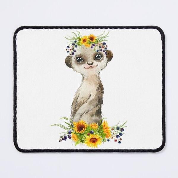 Item preview, Baby Meerkat with Yellow Floral Sunflowers  designed and sold by Paulele.