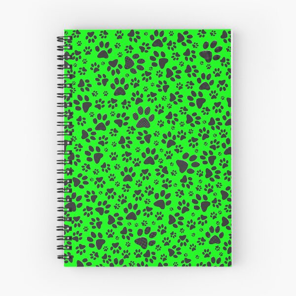 Aperçu de l'œuvre Pattes de chien à pois noir et blanc sur fond vert. créée et vendue par homemadecreate.