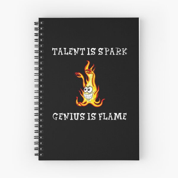 Item preview, Talent is a spark, genius is flame. Cartoon design of a fire character designed and sold by manu-moon.