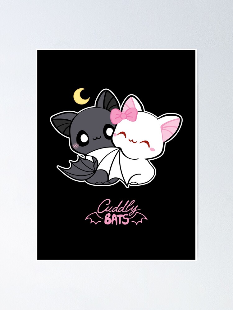 "Cute little bats in love hugging" Poster for Sale by CuddlyBats