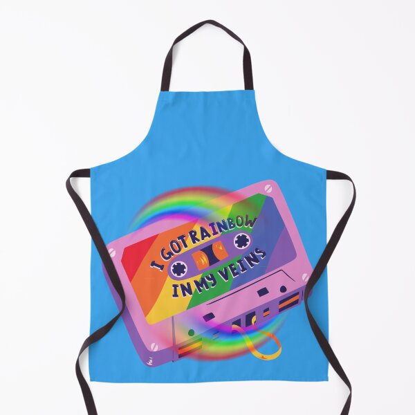 Item preview, A brightly colored, quirky cassette tape in rainbow shades.I got rainbow in my veins designed and sold by ditzy-designs.