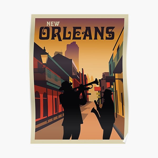 New Orleans Louisiana Samba Vintage United States Travel Advertisement Poster 
