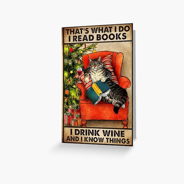 Aperçu de l'œuvre le chat aime lire et le vin lire des livres boire du vin savoir des choses créée et vendue par BrennaEirlys.