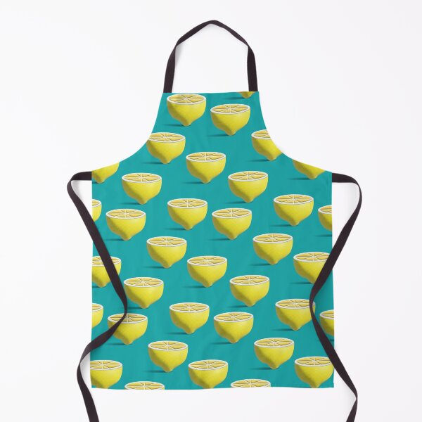 Item preview, Pattern with 3D lemon halves on turquoise background designed and sold by hmorena.