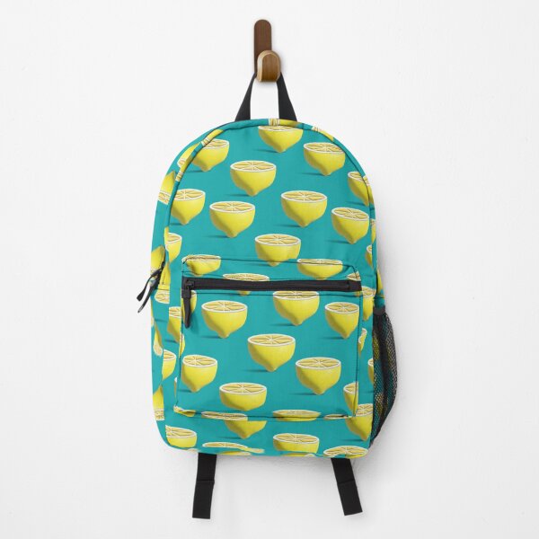Item preview, Pattern with 3D lemon halves on turquoise background designed and sold by hmorena.