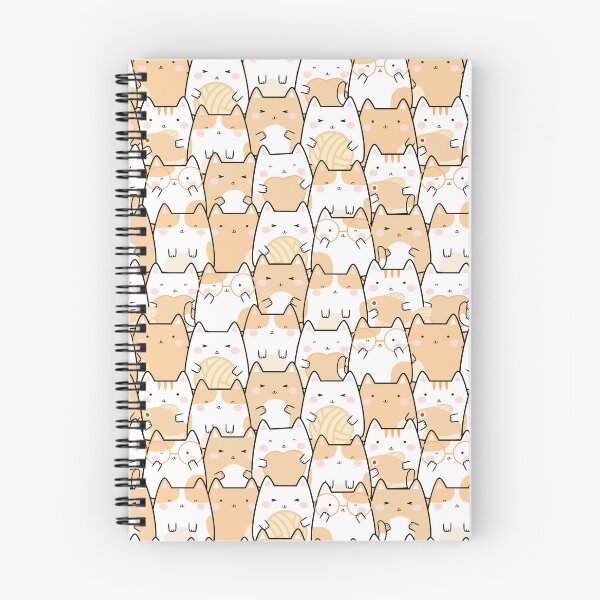 Item preview, Kawaii Cute Cats Pattern Orange designed and sold by Pink Lemon.