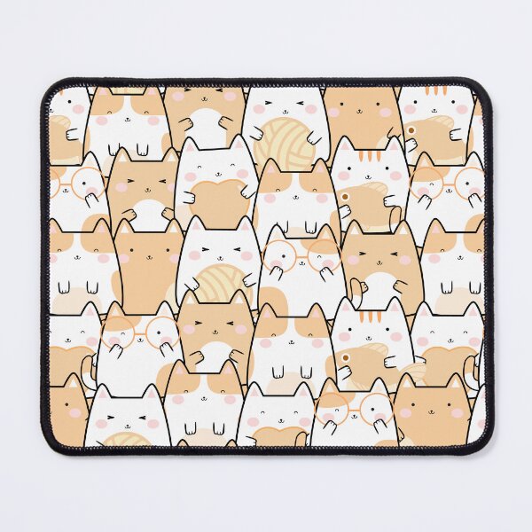 Item preview, Kawaii Cute Cats Pattern Orange designed and sold by Pink Lemon.