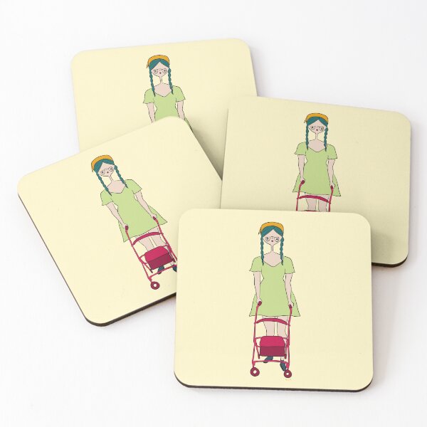 Item preview, Cute Girl With Rollator (yellow) designed and sold by misslovelymess.