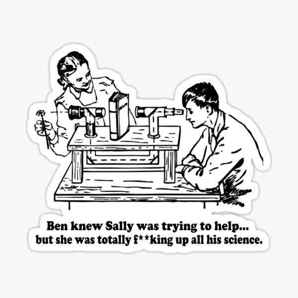 Sally Can't Science Sticker