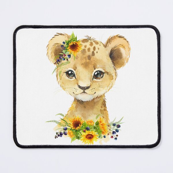 Item preview, Lion Cub with Yellow Floral Sunflowers  designed and sold by Paulele.